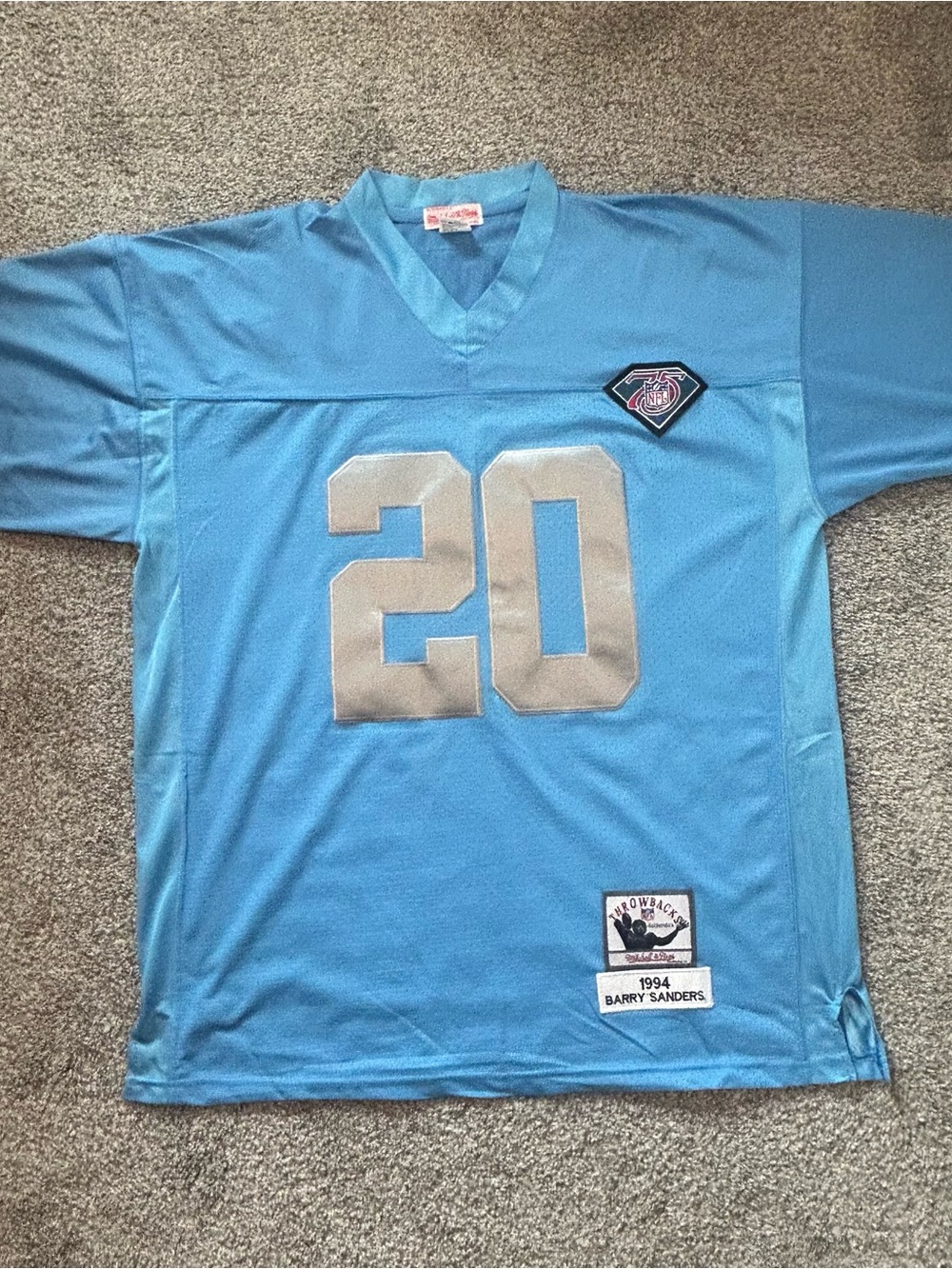 Vintage Mitchell Ness Detroit Lions Barry Sanders Jersey 52 XXL Made in Korea